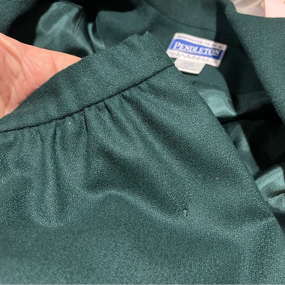 Pendleton Classic Virgin Wool Hunter Green 2 Pcs Suit Sz 16 Blazer 14 Skirt Set - Picture 13 of 16